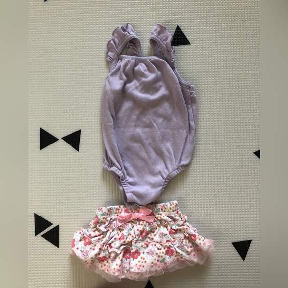 Garanimals|Baby girl cute spring outfit,Floral skirt & sleeveless bodysuit••• - Picture 4 of 6